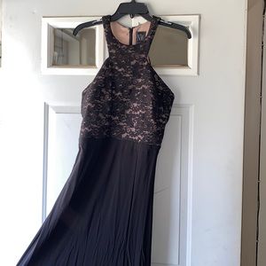 Black Prom Dress With Lace Bodice